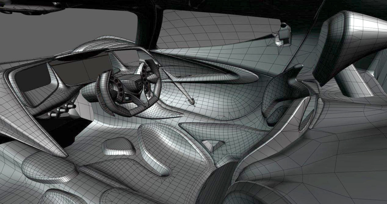 Wireframe 3D Interior Vehicle